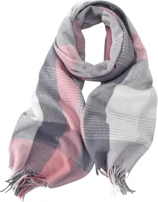 Produktbild von Schal Damen Winter Weicher Warmer Winterschal Karierte Damenschal Mit Fransen Lange Stola Schals