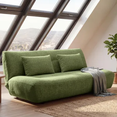 Produktbild von riess-ambiente Schlafsofa ELYPSE 195cm grün Chenille 3-Sitzer Couch inkl. Kissen