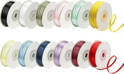 Produktbild von Satinband 3 mm x 45 m, 12 Farben, für Geschenkverpackungen