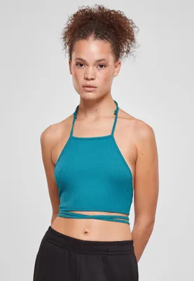 Produktbild von TB4786 - Ladies Rib Trapeze Cropped Top watergreen 3XL