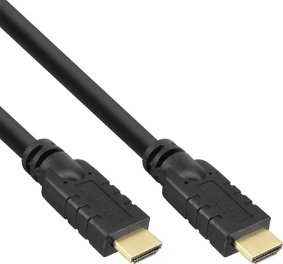 Image de InLine® 17007P Câble HDMI, HDMI High Speed avec Ethernet, mâle/mâle, noir/or, 7,5m