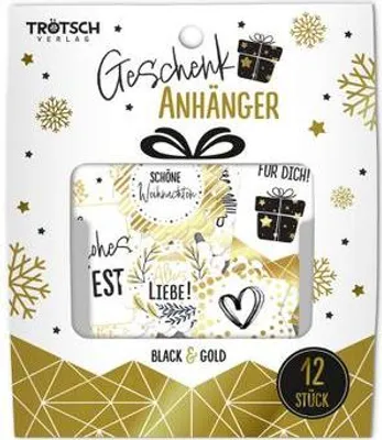 Produktbild von TRÖTSCH - Geschenkanhänger Black and Gold Weihnachten