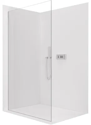 Immagine prodotto di CERANO - Box doccia Walk-in Crystal L/P - 8 mm - sistema senza montanti - cromato, vetro trasparente - 150x200 cm