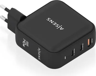 Zdjęcie produktu dla Ładowarka sieciowa asch-140w3p031-bk/ 2xusb typ-c/ 1xusb/ 140w