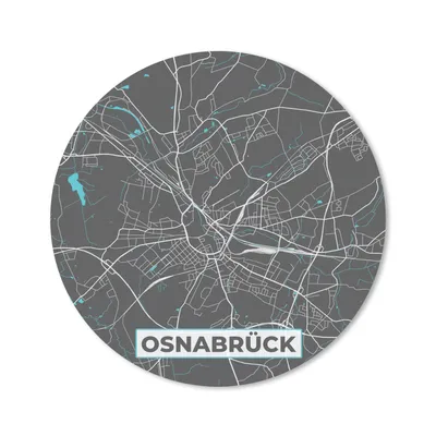 Produktbild von MuchoWow® Mauspad Mousepad Stadtplan - Deutschland - Blau - Osnabrück - Karte 40x40 cm - Mousepads - Maus Mat - Pad - Mausunterlage - Schreibtisch Accessoires