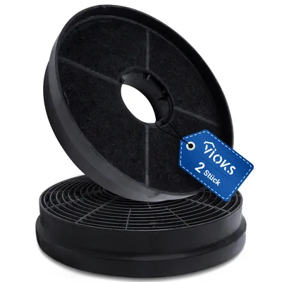 Produktbild von Kohlefilter 2x passend wie Respekta MIZ0058 Aktivkohlefilter 105mmØ für Dunstabzugshaube