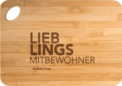 Produktbild von Mr. & Mrs. Panda Holzbrett Mitbewohner - Transparent - Geschenk, Wohngemeinschaft, Brett, Zimmergenosse, Stubenkamerad, Zimmerkollege, Spruch, Frühstücksbrett