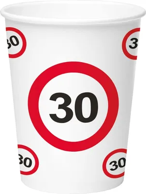 Produktbild von 8 Verkehrsschild 30 Pappbecher 350ml