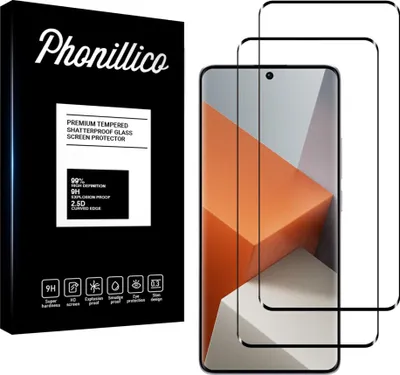 A product shot of screen protectors for a smartphone, with packaging on the left and the product on the right.