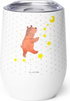 Produktbild von Mr. & Mrs. Panda Weinbecher Bär Träume - Weiß - Geschenk, Träumen, Traum, Thermo Becher, Teddy, kaffee tasse, Traumdeutung, Weintumbler, Isolierbecher, thermosbecher