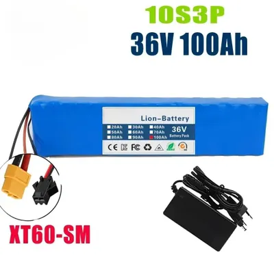 Obrázek produktu pro Lithium-ionová baterie 36V 100Ah 10S3P - 1000W - s BMS (systémem řízení baterie) - pro elektrokola a elektrické skútry - nabíjecí baterie - konektor XT60-SM