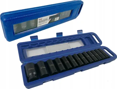 Produktbild von ELMAX| Schlagschrauber Nüsse, 1/2 10-32mm 13TLG, Langnuss Satz, Impact Socket Set, Kraft-Steckschlüssel-Einsatz-Satz
