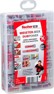 Produktbild von Meister-Box DUOPOWER kurz / lang (hellgrau/rot, 150-teilig)