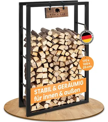Produktbild von BLACK OAK JACK 170-100 Kaminholzregal 170x100x25cm Metall Schwarz
