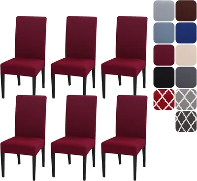 Obrázok produktu pre Poťahy na stoličky 6 ks, prateľné, 45-65 cm, strečové, pre jedáleň