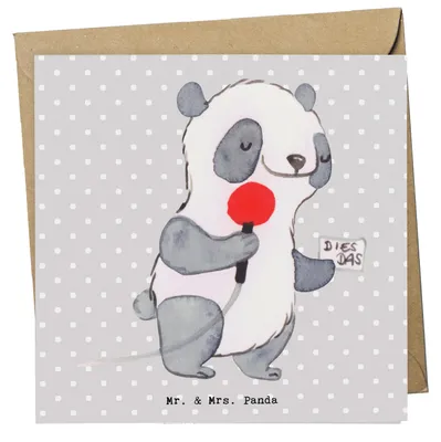 Produktbild von Mr. & Mrs. Panda Grußkarte Pressesprecher Herz - Grau Pastell - Geschenk, faltkarte, Klappkarte, Glückwunschkarte, anlasskarte, doppelkarte