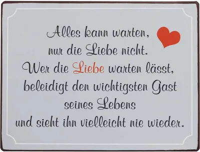 Produktbild von LaFinesse - Alles kann warten, nur die Liebe nicht... Metallschild | LF-em6752 | 5712376167526