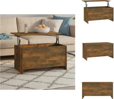 Zdjęcie produktu dla vidaXL Stolik kawowy dąb wędzony 102x55,5x52,5 cm materiał drewnopochodny - Stoliki kawowe
