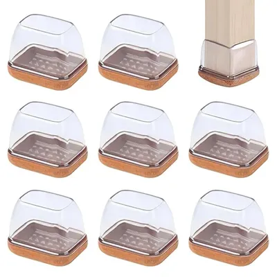 Produktbild von Silikonfußschutz Für Stühle 8 Stück, Transparent, 3,2 X 2,2 Cm, Kratzschutz Und Geräuschdämpfung Für Parkett