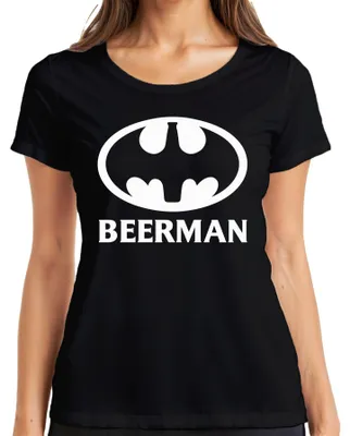 Obrázek produktu pro Pivo Beerman Beer Superhero Logo Party Dárek Milovník piva Retro Dámské tričko, černá, XXL