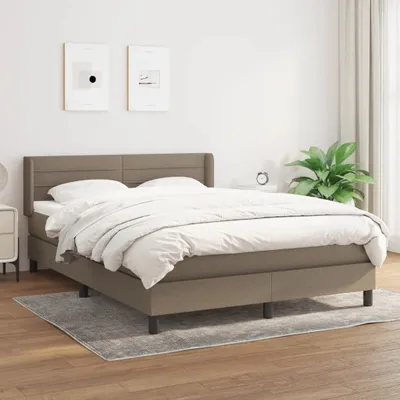 Produktbild von [Home] Boxspringbett mit Matratze Taupe 140x190 cm Stoff , Neue Mode 2024 im häuslichen Leben