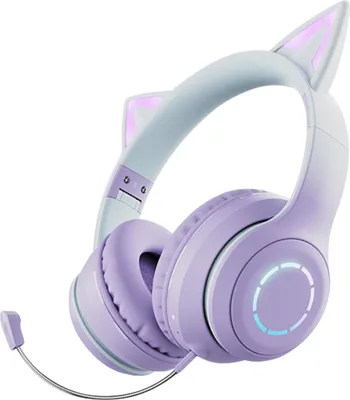 A product shot of a pair of headphones with cat ears.