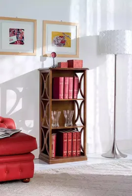 Image de Bibliothèque marron classique Étagère Armoire Salon Meubles de style