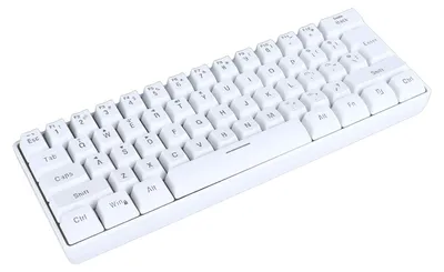 Zdjęcie produktu dla Klawiatura gamingowa 61 klawiszy, 2,4 GHz, Bluetooth, przewodowa, 3 tryby pracy, podświetlenie RGB, klawiatura membranowa do domu, akademika i biura, kolor biały