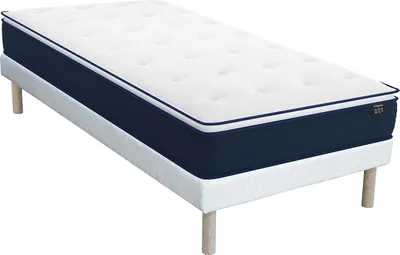 Produktbild von Taschenfederkernmatratze-Bettgestell-Set - 90 x 190 cm - mit integriertem Topper - Stärke 24 cm - ALTIER von YSMÉE
