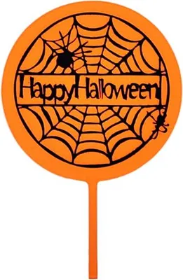 Produktbild von Acryl-Tortenaufsatz HAPPY HALLOWEEN wz3 Spinnennetz