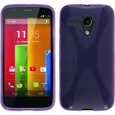 Produktbild von PhoneNatic Case kompatibel mit Motorola Moto G - lila Silikon Hülle X-Style + 2 Schutzfolien