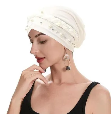Zdjęcie produktu dla Czapka turban damska wstępnie wiązana lekka na chemioterapię