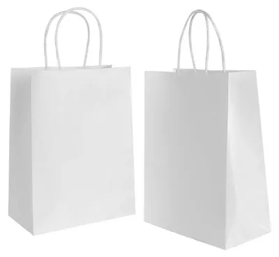 Obrázok produktu pre 30 bielych papierových darčekových vrecúšok na sviatky a narodeniny