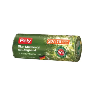 Obrázek produktu pro Ekologické vložky do odpadkových košů Pely se stahovací šňůrkou chrání zdroje 20 litrů 18 kusů