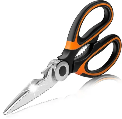 Produktbild von Hochleistungsküchenschere,,neue,professionelle,scharfe,Mehrzweck-Küchenschere,aus,Edelstahl,mit,Klingenabdeckung,für,Hühnchen,,Fisch,,Fleisch,,Gemüse,,Kräuter,,Knochen,,Nüsse