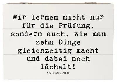 Produktbild von Mr. & Mrs. Panda Truhe Spruch Auszubildende Lächeln 22 x 15 cm - Weiß - Geschenk, Beruf, Berufsliebe, Berufstraining, Berufseinsteiger, Berufsleben, Berufsprodukte, Box