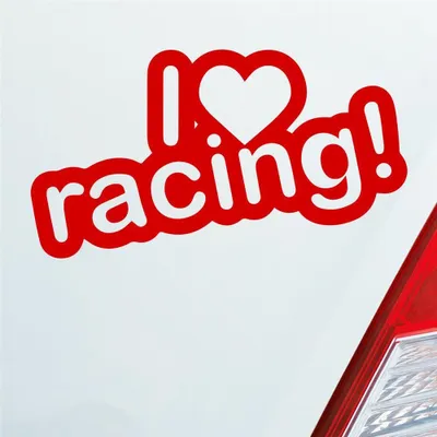 Produktbild von Auto Aufkleber I Love racing Tuning Lustig Spruch 15x8 cm Rot Sticker Heckscheibenaufkleber