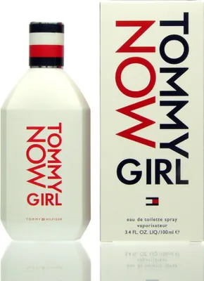 A product shot of a Tommy Hilfiger perfume bottle and its packaging.