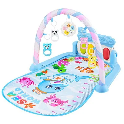 Imagen del producto de Dispositivo de gimnasia para bebés con elementos musicales: combina juego y aprendizaje, color azul