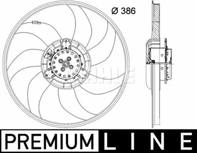 Produktbild von MAHLE CFF 399 000P Lüfter Motorkühlung Kühlerlüfter für OPEL Corsa D Schrägheck (S07) Wasserkühler Ø386mm