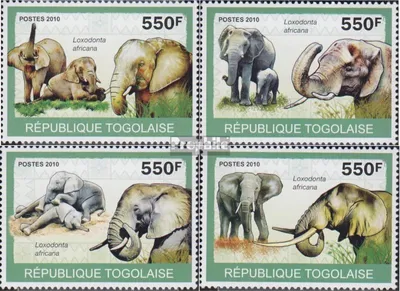 Produktbild von Briefmarken Togo 2010 Mi 3479-3482 (kompl.Ausg.) postfrisch Afrikanischer Elefant
