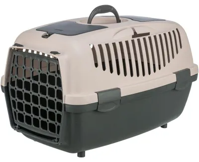 Produktbild von TRIXIE Capri 1 & 2 Transportbox für kleine Hunden und Katzen aus Kunststoff - dunkelgrau/blush - 37 × 34 × 55 cm