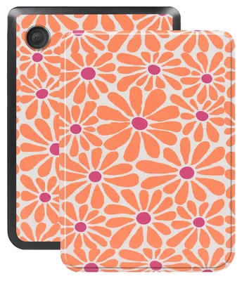 Productafbeelding van imoshion Design Slim Hard Case Bookcase voor de Kobo Clara Colour / BW - Orange Flowers Connect