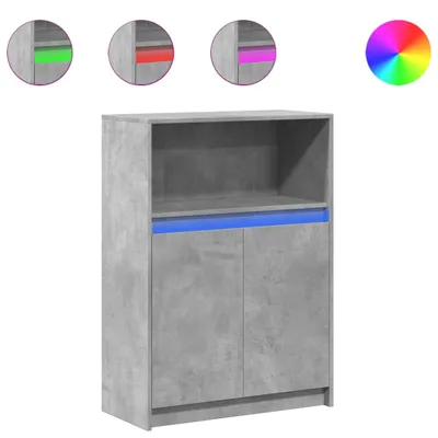 Produktbild von Sideboard mit LED Betongrau 72x34x100 cm Holzwerkstoff