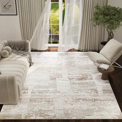 Produktbild von Tapiso Teppich TREND Modern Beige Grau Schlafzimmer Wohnzimmer 120 x 170 cm