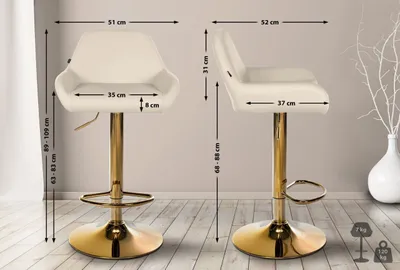 Produktbild von Barhocker Braga Gold Kunstleder creme