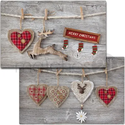 Produktbild von Abwaschbare Tischsets 4er Set Weihnachten Merry Christmas