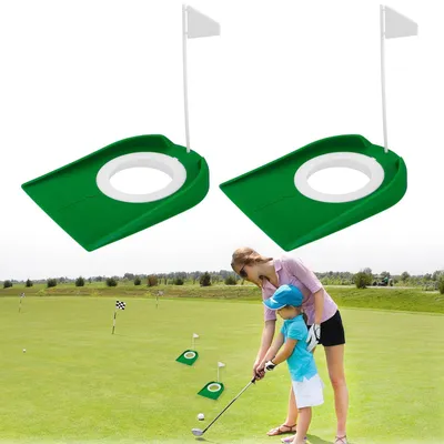 Zdjęcie produktu dla Kubek do puttingu Golf - Putting cup 2 szt. - Z flagą - Gumowy i plastikowy - Ćwiczenia na zewnątrz i w domu