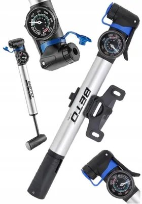 Produktbild von BETO Fahrradpumpe CRH-031AG Manometer 5,5 bar Alu