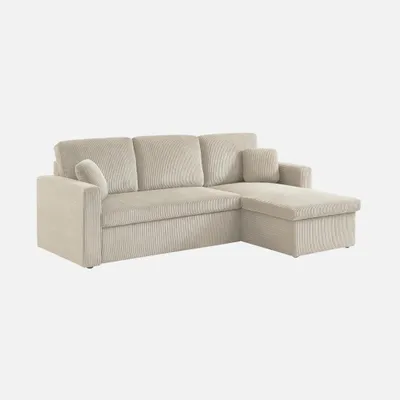Immagine prodotto di Divano letto angolare reversibile, 3 posti, Beige grigio